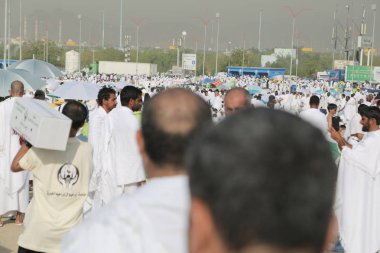 Mekke, Suudi Arabistan, Eylül 2016, Arafat Dağı 'ndaki Müslümanlar (o.
