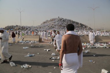 Mekke, Suudi Arabistan, Eylül 2016, Arafat Dağı 'ndaki Müslümanlar (o.