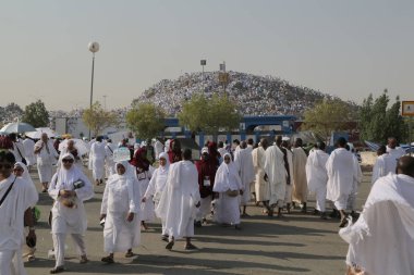 Mekke, Suudi Arabistan, Eylül 2016, Arafat Dağı 'ndaki Müslümanlar (o.
