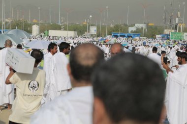Mekke, Suudi Arabistan, Eylül 2016, Arafat Dağı 'ndaki Müslümanlar (o.