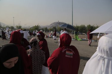 Mekke, Suudi Arabistan, Eylül 2016, Arafat Dağı 'ndaki Müslümanlar (o.