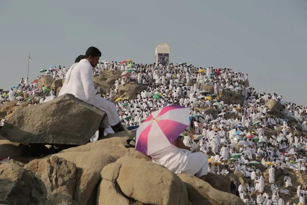 Mecka, Saudiarabien, September 2016., Muslimer på Mount Arafat (o — Stockfoto