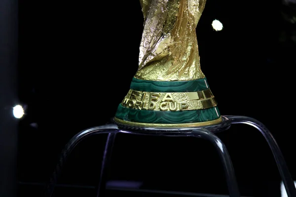 Sarajevo Bosnia Erzegovina Marzo 2014 World Cup Trophy Black Background — Foto Stock