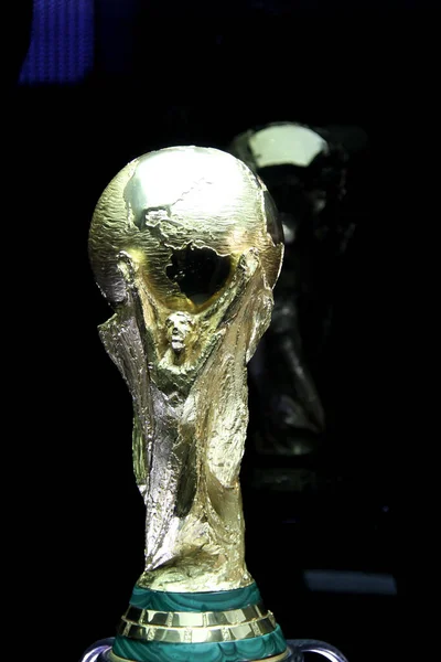 Sarajevo Bosna Hercegovina Březen2014 World Cup Trophy Black Background World — Stock fotografie