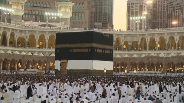 MECCA, SAUDI ARABIA, September 2016 Peziarah Muslim dari seluruh dunia berkumpul untuk melakukan Umrah atau Haji di Masjid Haram di Mekkah . — Stok Video