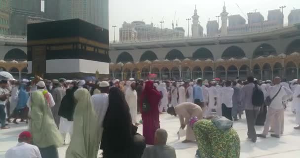 Mekke, Suudi Arabistan, Eylül 2016 - Umre veya Haram cami de hac Mekke gerçekleştirmek için toplanan dünyanın dört bir yanından gelen Müslüman Hacı. — Stok video