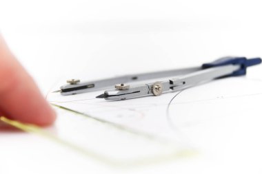 Pusula ile araçlar çizmek - iş kavramı