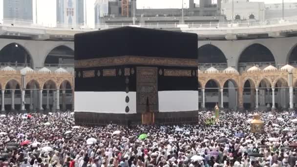 MECCA, ARABIE SAOUDITE, septembre 2016 - Des pèlerins musulmans du monde entier se sont rassemblés pour célébrer l'Omra ou le Hadj à la mosquée Haram de La Mecque . — Video