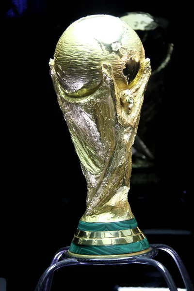 Sarajevo Bosna Hercegovina Březen2014 World Cup Trophy Black Background World — Stock fotografie