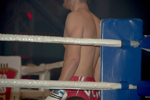 Boxeador Profesional Lucha Durante Partido —  Fotos de Stock