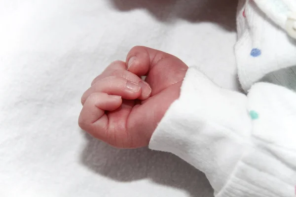 Hand van de kleine mannelijke baby — Stockfoto
