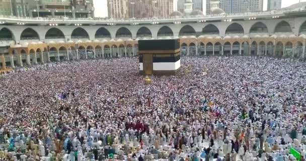 MECCA, ARABIE SAOUDITE, septembre 2016 - Des pèlerins musulmans du monde entier se sont rassemblés pour célébrer l'Omra ou le Hadj à la mosquée Haram de La Mecque . — Video