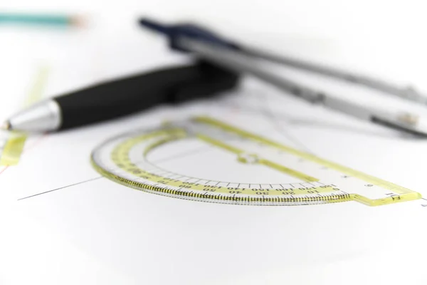 Інструменти для малювання компасом - бізнес-концепція — стокове фото
