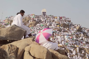 Mekke, Suudi Arabistan, Eylül 2016 - Umre veya Haram cami de hac Mekke gerçekleştirmek için toplanan dünyanın dört bir yanından gelen Müslüman Hacı.