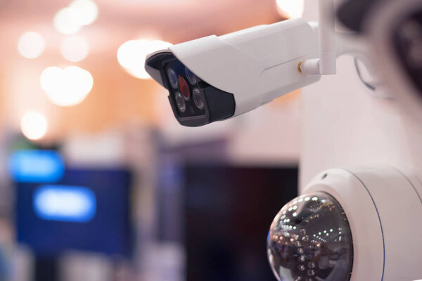 Security CCTV camera or surveillance system in office building, 