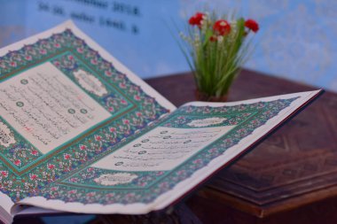 Sarajevo, Bosnia and Herzegovina, january 2020. Quran in the mos clipart