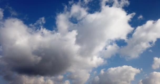 White clouds with blue sky background. — Stock Video