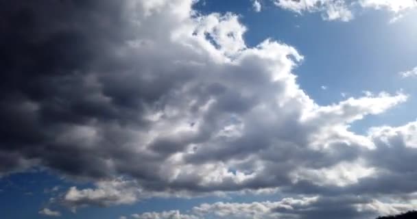 White Clouds Blue Sky Background — Stock Video