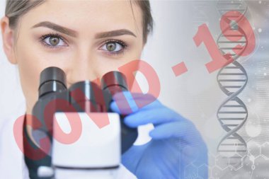 Coronavirus 'u kabul et. Corona virüsü tedavisi için bilim adamı ya da doktor araştırması ilaç ve laboratuvarda ya da hastanede araştırma.