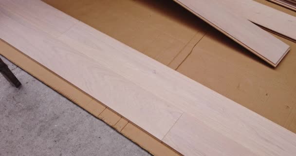 木製の床工場の生産ライン 産業背景 — ストック動画