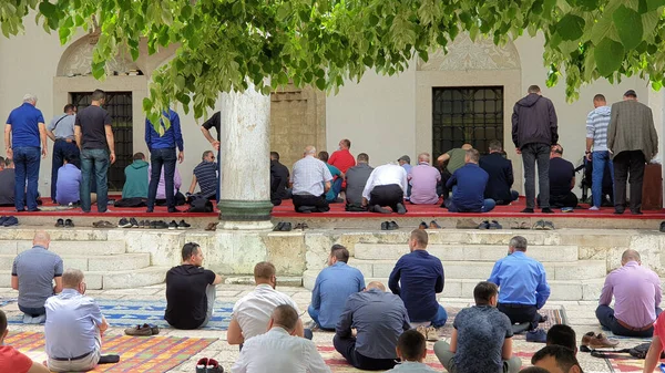 Ramazan Cuma Namazı Saraybosna Bosna Hersek Mayıs 2020 Müslümanlar Salgın — Stok fotoğraf
