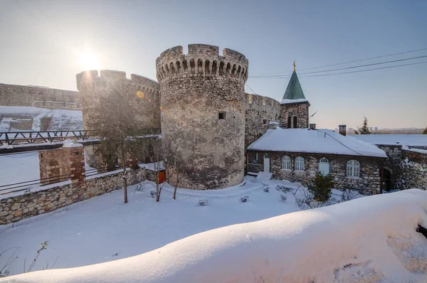 Fortezza di Belgrado in inverno — Foto Stock