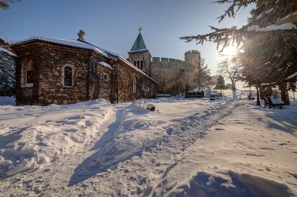 Orthodox church under the snow — Stock Photo, Image