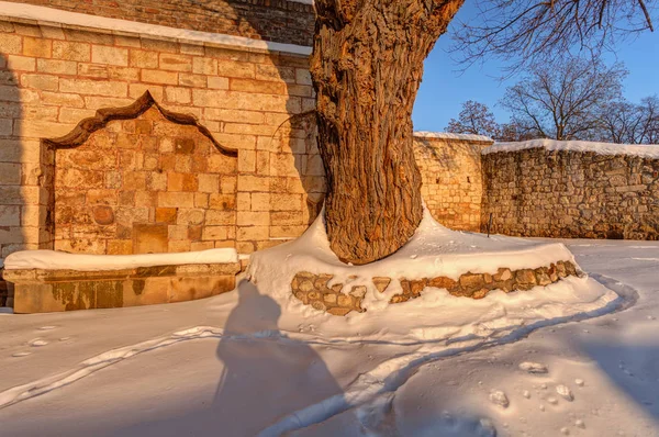 Kış kale duvarlarını — Stok fotoğraf