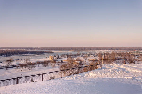 Pohled z pevnosti v zimní den — Stock fotografie