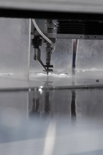 Cnc Water Jet Machine Metalworking Note Shallow Depth Field — Stock Photo, Image