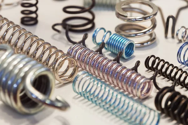 Various metal springs for different purposes, note shallow depth of field