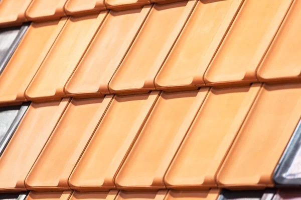 Types Red Tiles Roof Cover House Note Shallow Depth Field — Stock Photo, Image