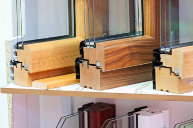 cam, not alan sığ derinliği ile pencere çerçeveleri parçası