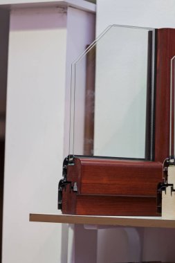 cam, not alan sığ derinliği ile pencere çerçeveleri parçası