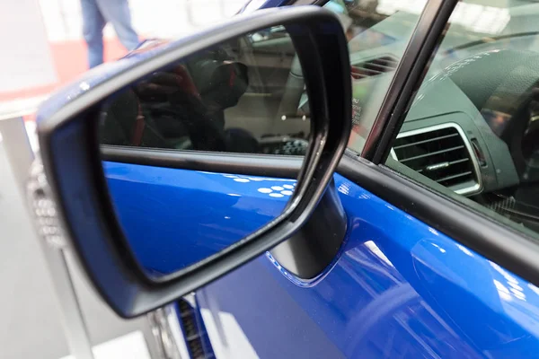 Espelho Lateral Veículo Motor Observe Profundidade Rasa Campo — Fotografia de Stock