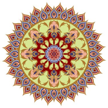 Dekoratif çiçek süsleme Doğu tarzı. Mandala.