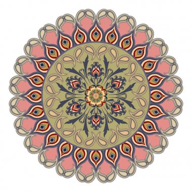 Dekoratif çiçek süsleme Doğu tarzı. Mandala.