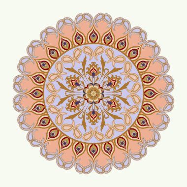 Dekoratif çiçek süsleme Doğu tarzı. Mandala.