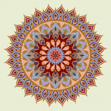 Dekoratif çiçek süsleme Doğu tarzı. Mandala.