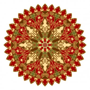 Dekoratif çiçek süsleme Doğu tarzı. Mandala.