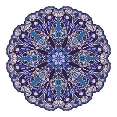 Dekoratif çiçek süsleme Doğu tarzı. Mandala.