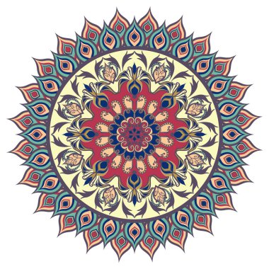 Dekoratif çiçek süsleme Doğu tarzı. Mandala.