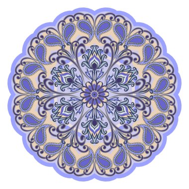 Dekoratif çiçek süsleme Doğu tarzı. Mandala.