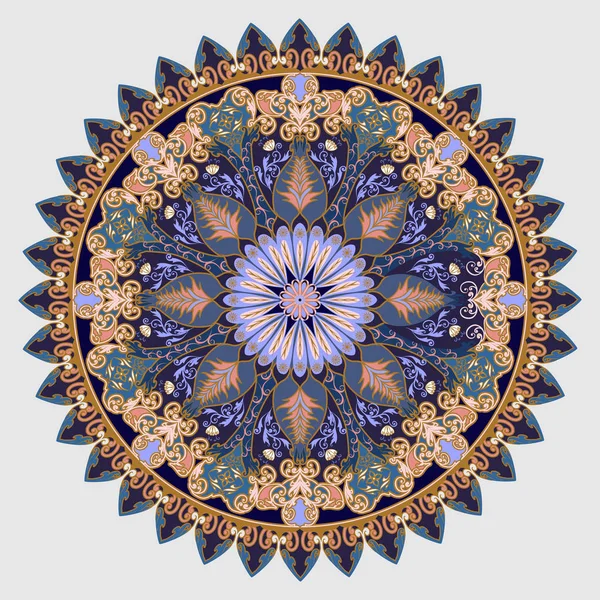 Ozdobny ornament kwiatowy w stylu wschodnim. Mandala. — Wektor stockowy