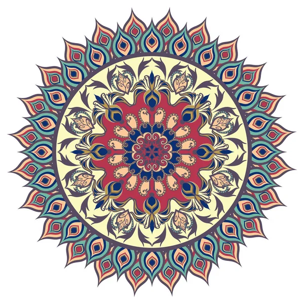 Adorno floral decorativo de estilo oriental. Mandala. . — Vector de stock