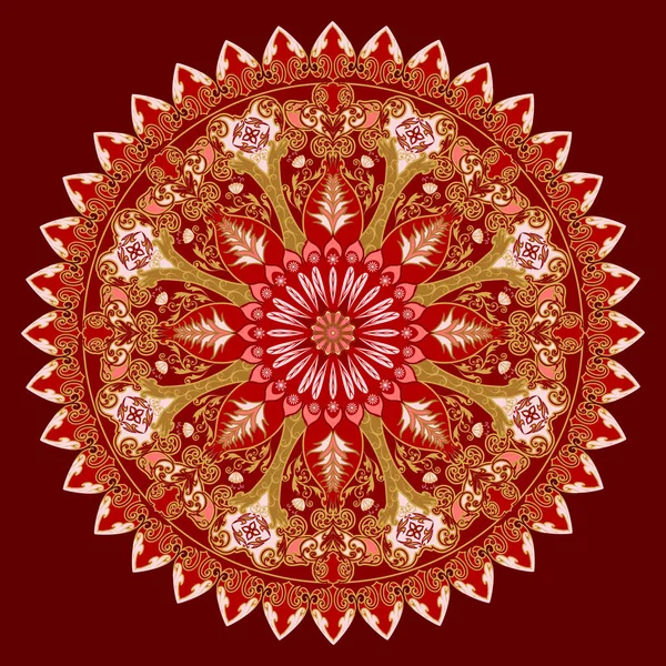 Adorno floral decorativo de estilo oriental. Mandala. . — Vector de stock