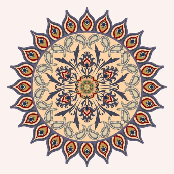 Dekorativní květinový ornament ve východním stylu. Mandala. — Stockový vektor