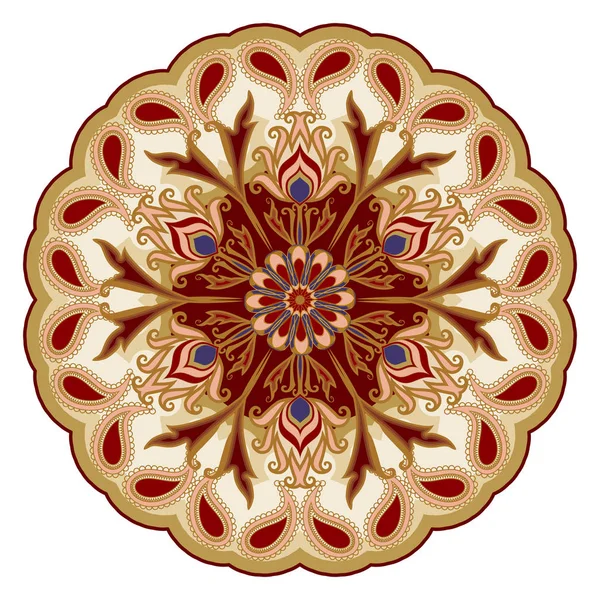 Adorno floral decorativo de estilo oriental. Mandala. . — Vector de stock