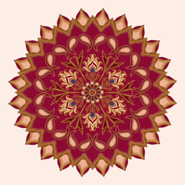 Dekoratív virág dísz, keleti stílusban. Mandala. — Stock Vector