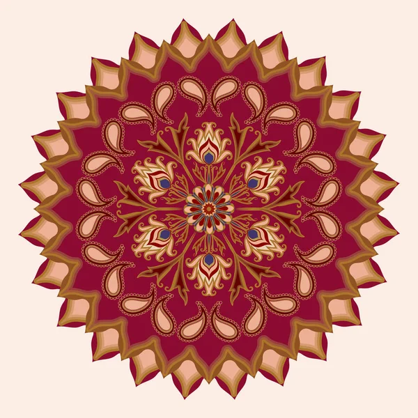 Dekorativa blommor prydnad i öst stil. Mandala. — Stock vektor